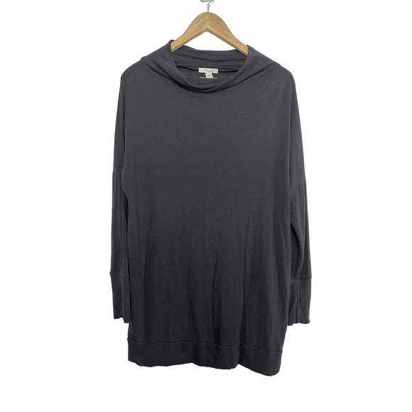 Daily Ritual Tunic Top Sweatshirt XS Black Stretch Cowl Neck Dolman Slv Casual - Picture 3 of 6